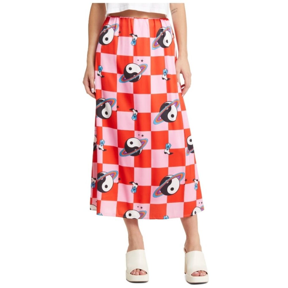 Dressed in Lala It Girl Midi Skirt Cosmic Cowgirl Print Size L